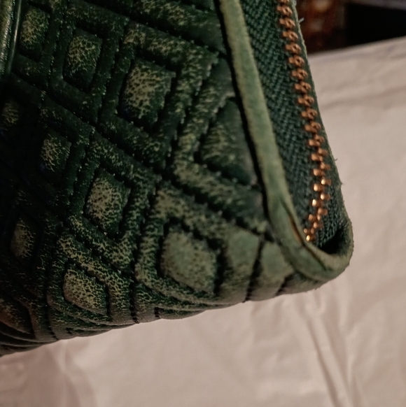 Tory Burch Green Flemming Quilted Leather Long Zip Continental Wallet - Picture 5 of 10